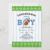 Invitation Baby shower Garçon Blue Quirky Touchdown (Devant)