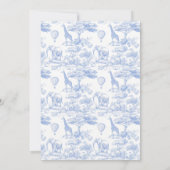 Invitation Baby shower Garçon Blue Safari Toile De Jouy (Dos)