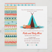 Invitation Baby shower garçon | Boho Chic (Devant / Derrière)