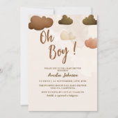 Invitation Baby shower garçon boho Oh garçon moderne (Devant)