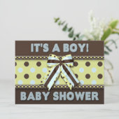 Invitation Baby shower garçon (Brown/bleu (Debout devant)