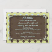Invitation Baby shower garçon (Brown/bleu (Dos)