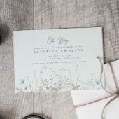 Invitation Baby shower garçon chic Blue Sky Fleurs sauvages