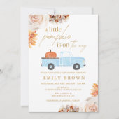 Invitation Baby shower garçon Citrouille automne (Devant)