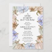 Invitation Baby shower garçon Citrouille bleu (Devant)