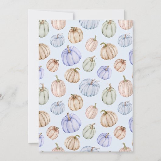 Invitation Baby shower garçon Citrouille bleu (Dos)