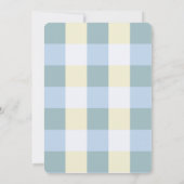 Invitation Baby shower garçon Citrouille bleu et jaune par co (Dos)