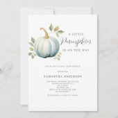 Invitation Baby shower garçon Citrouille Blue Little (Devant)