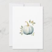 Invitation Baby shower garçon Citrouille Blue Little (Dos)