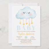 Invitation Baby shower Garçon Cloud bleu (Devant)