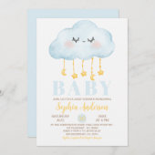 Invitation Baby shower Garçon Cloud bleu (Devant / Derrière)