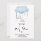 Invitation Baby shower Garçon Cloud Bleu mou (Devant)