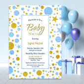 Invitation Baby shower Garçon Confetti Bleu