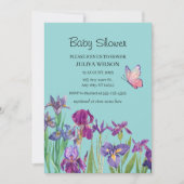 Invitation Baby shower garçon de fleurs Iris (Devant)