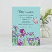 Invitation Baby shower garçon de fleurs Iris (Debout devant)