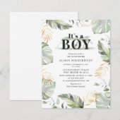 Invitation Baby shower Garçon de la Jungle moderne (Devant / Derrière)