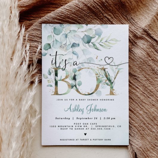 Invitation Baby shower Garçon de verdure