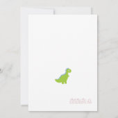Invitation Baby shower garçon Dinosaur Dino Green élégant (Dos)