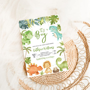 Invitation Baby-Shower Garçon Dinosaure