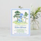 Invitation Baby-Shower Garçon Dinosaure Aquarelle (Debout devant)