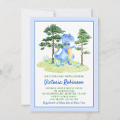 Invitation Baby-Shower Garçon Dinosaure Aquarelle (Devant)