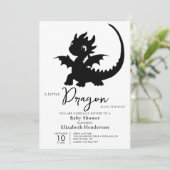 Invitation Baby shower garçon Dragon mignon (Debout devant)