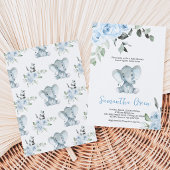 Invitation Baby-Shower Garçon Eléphant