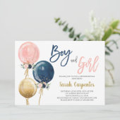 Invitation Baby shower garçon et fille (Debout devant)