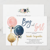 Invitation Baby shower garçon et fille (Devant / Derrière)