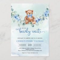 Baby shower Garçon Eucalyptus de l'ours en peluche