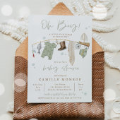 Invitation Baby shower garçon excité de rouleaux de pêche