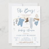 Invitation Baby shower garçon excité de rouleaux de pêche (Devant)