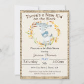 Invitation Baby Shower Garçon Ferme Rustique Chèvre (Devant)