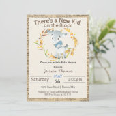 Invitation Baby Shower Garçon Ferme Rustique Chèvre (Debout devant)