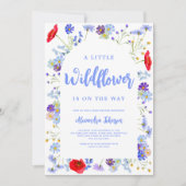 Invitation Baby shower garçon Fleur sauvage coloré (Devant)