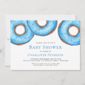 Invitation Baby Shower Garçon Gâteaux Bleus Aquarelle (Devant)