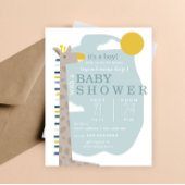 Invitation Baby Shower Garçon Girafe Moderne