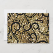 Invitation Baby shower Garçon Gold Sparkly Swirl (Dos)