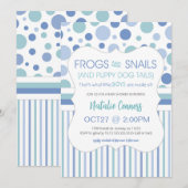 Invitation Baby shower Garçon grenouilles et escargots (Devant / Derrière)