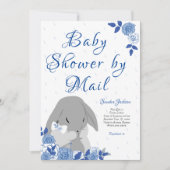 Invitation Baby shower garçon lapin lapin Rose bleu (Devant)