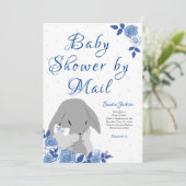 Invitation Baby shower garçon lapin lapin Rose bleu (Debout devant)
