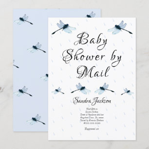 Invitation Baby shower Garçon libellule bleue