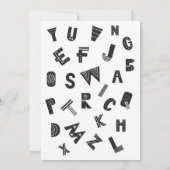 Invitation Baby shower Garçon Little Mister noir & blanc (Dos)