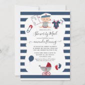 Invitation Baby Shower Garçon Marin par la Poste (Devant)