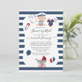 Invitation Baby Shower Garçon Marin par la Poste (Debout devant)
