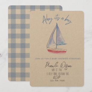 Invitation Baby shower garçon minimaliste 