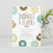 Invitation Baby shower Garçon Mixte Donut et Couch (Debout devant)