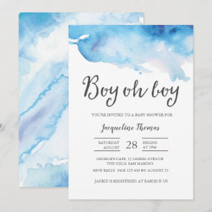 Invitation baby shower Garçon oh garçon aquarell