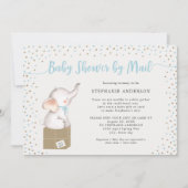 Invitation Baby shower garçon par courrier avec boîte d'expéd (Devant)