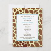 Invitation Baby shower Garçon - Parapluie Bleu & Giraffe Impr (Dos)